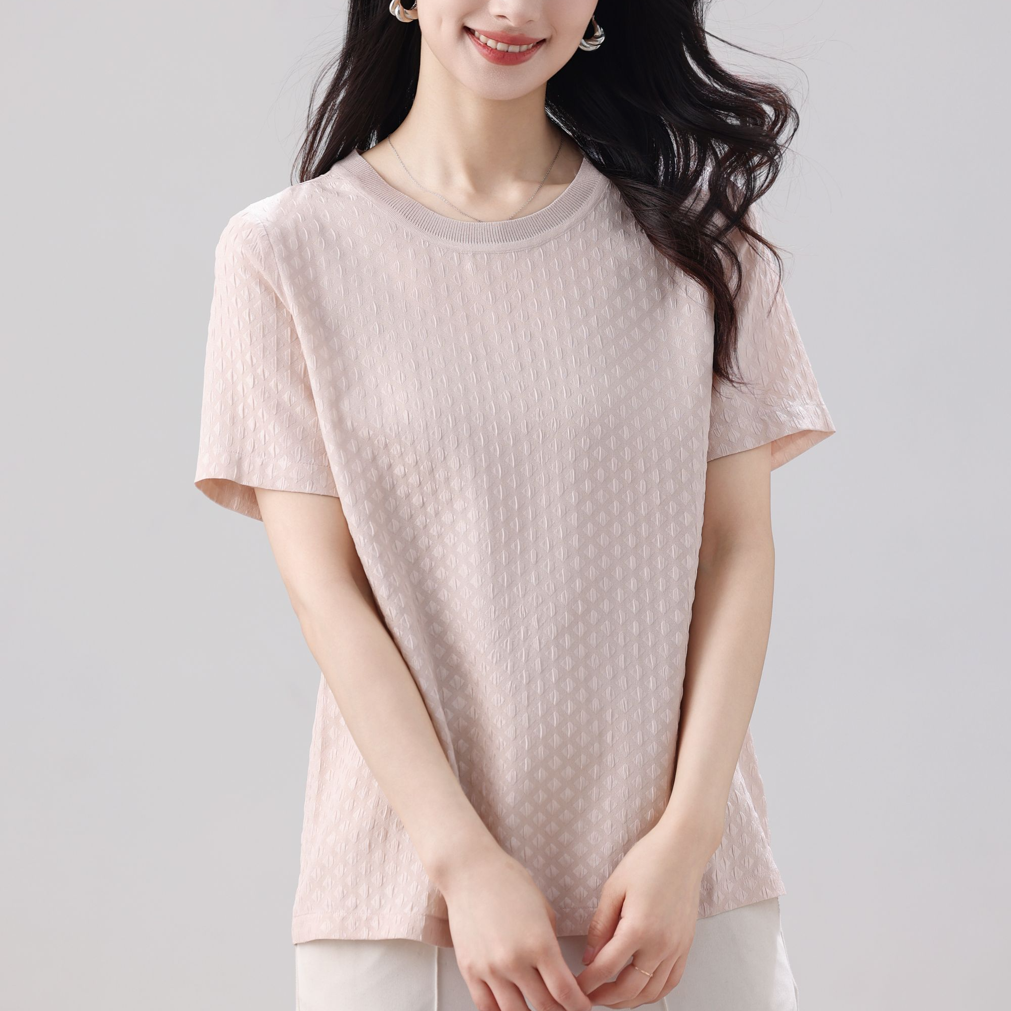 【敏洋纯】19姆米冠乐绉上衣8K035