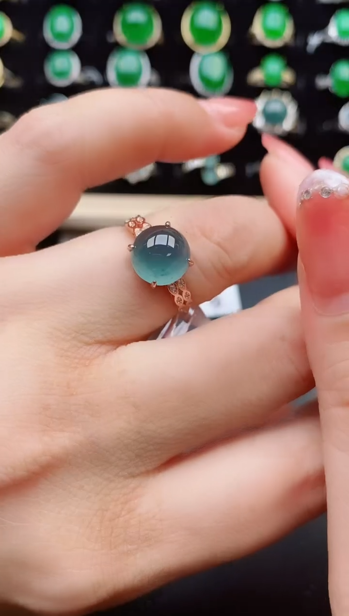 【闪购商品】翡翠戒指银S925镶嵌12212