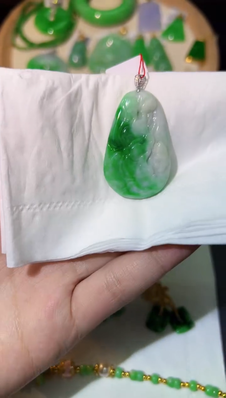 【闪购商品】翡翠颈饰18K金镶嵌Y缅料A货/支持复检/一件