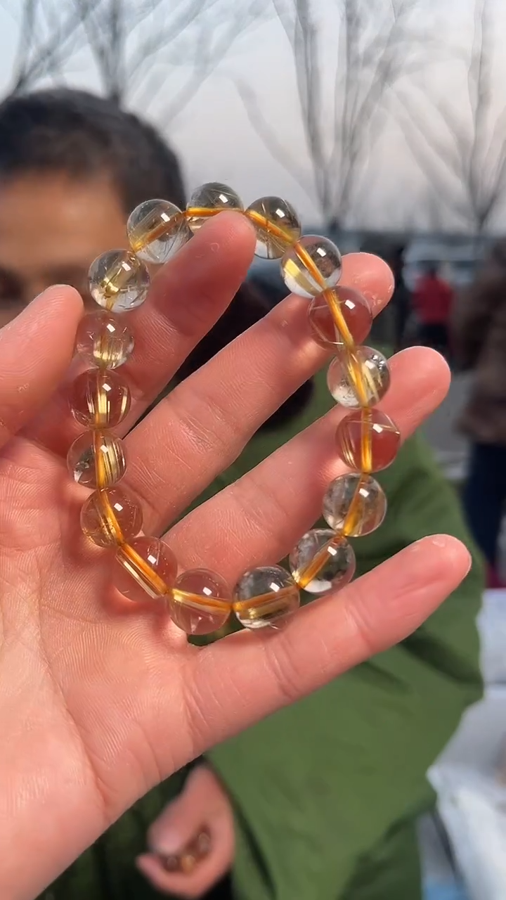 【闪购商品】发晶手链未镶嵌天然钛晶手串多样性发一12mm