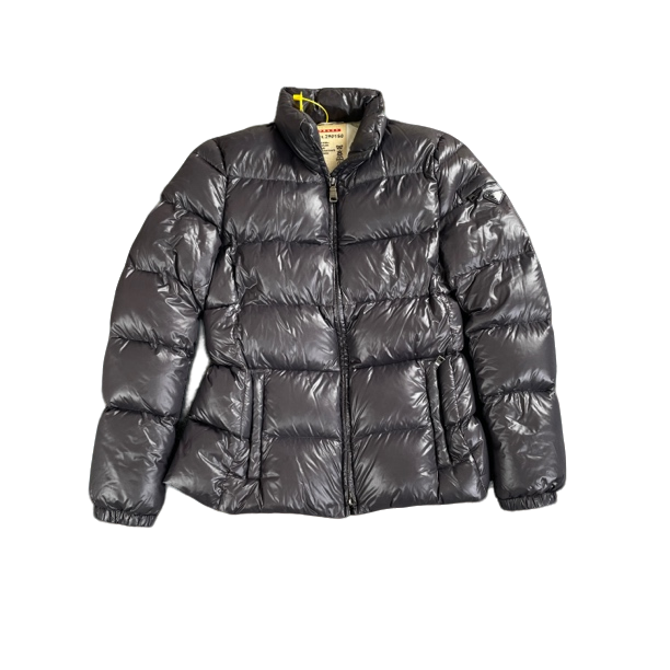 99新 Prada/普拉达 5465/黑色logo三角标立领羽绒服外套/44码/98