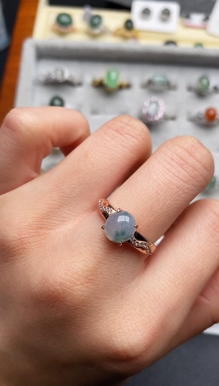 【闪购商品】翡翠戒指银S925镶嵌88888888+3