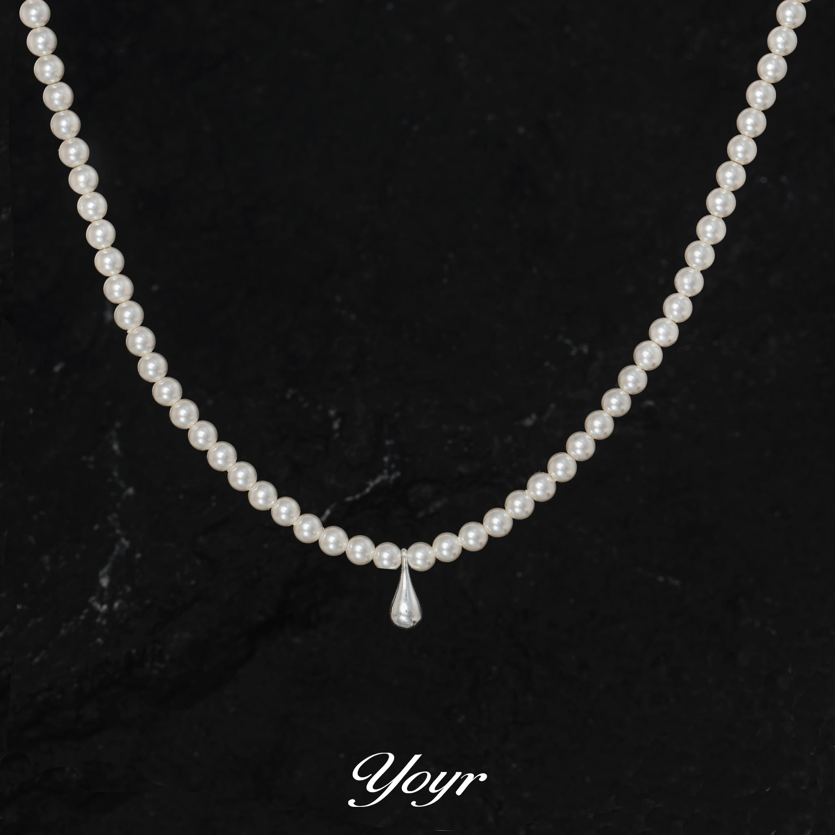 YOYR 坠链均925银仿珍珠 【夏夏专属】水滴项链