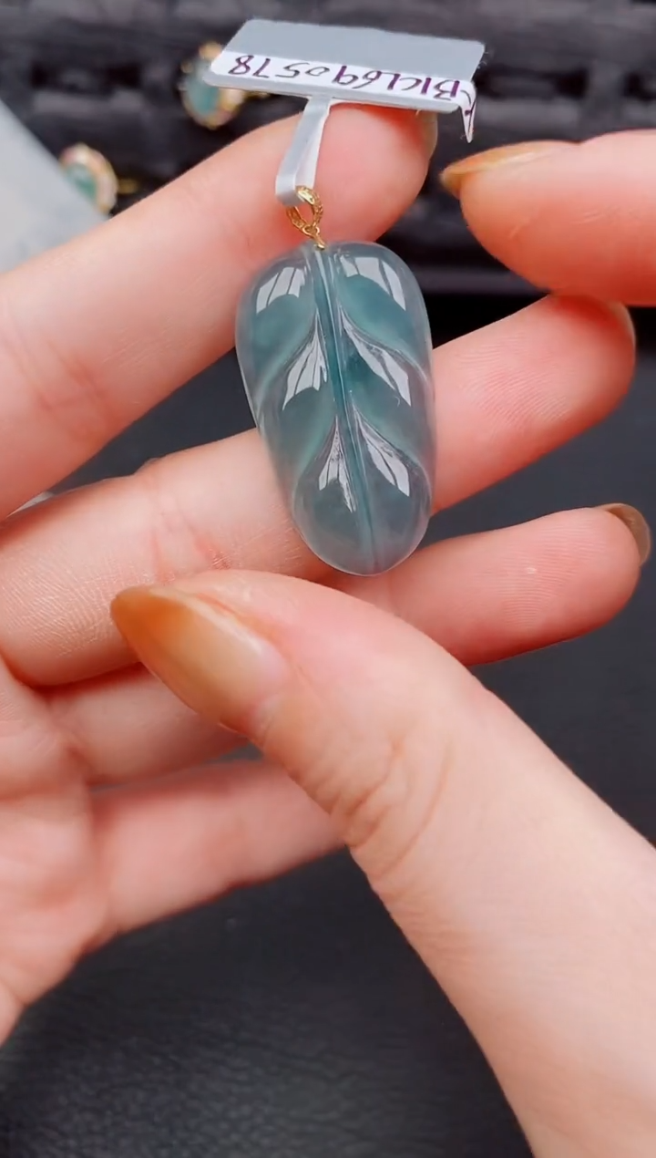 【闪购商品】翡翠颈饰18K金镶嵌天然a货翡翠391