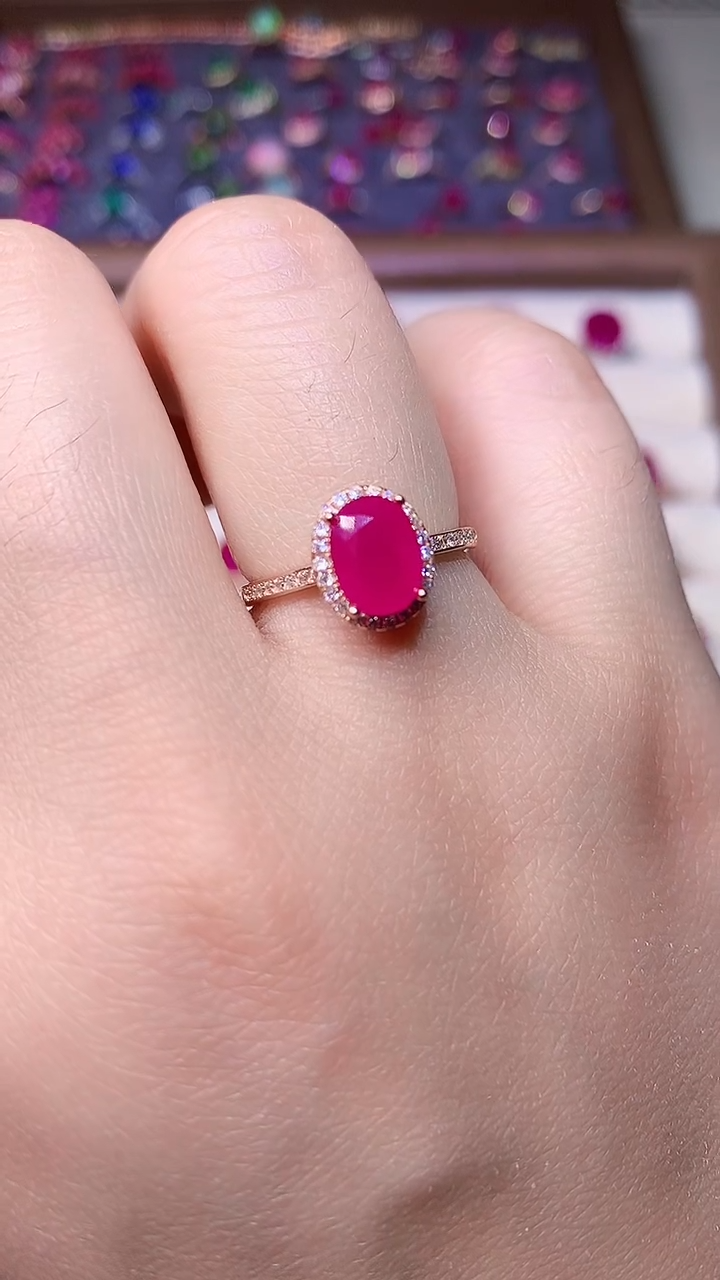 【闪购商品】红宝石戒指银S925镶嵌...