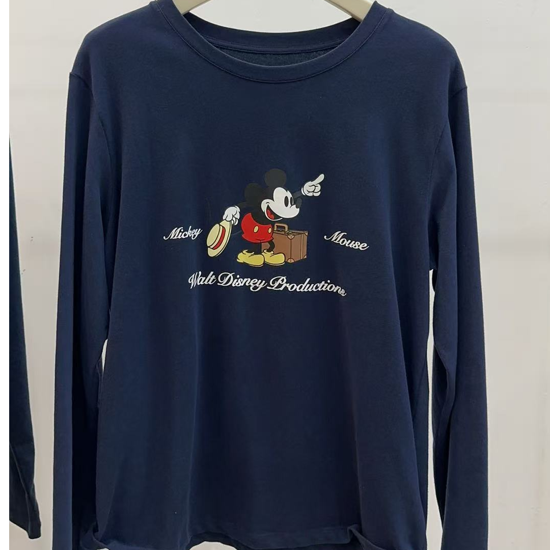 SIM韩版百搭时尚米奇印花长袖T