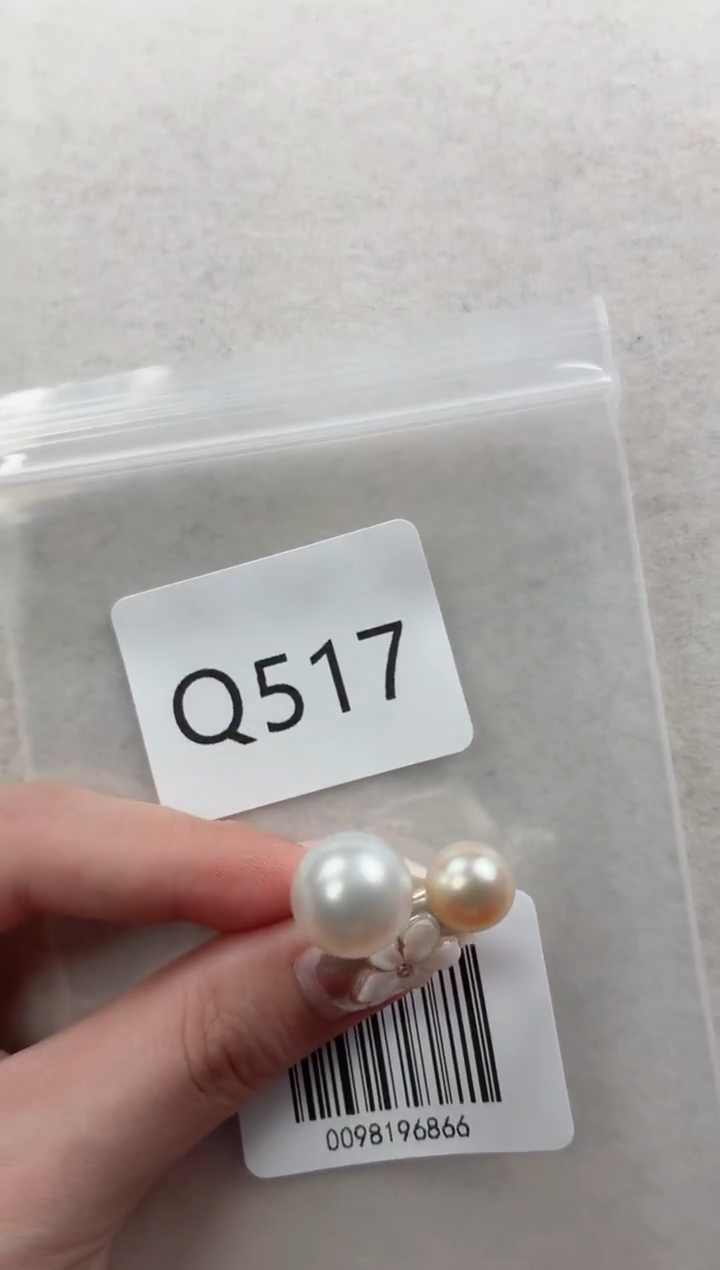 银S925镶嵌戒指海水珍珠q517