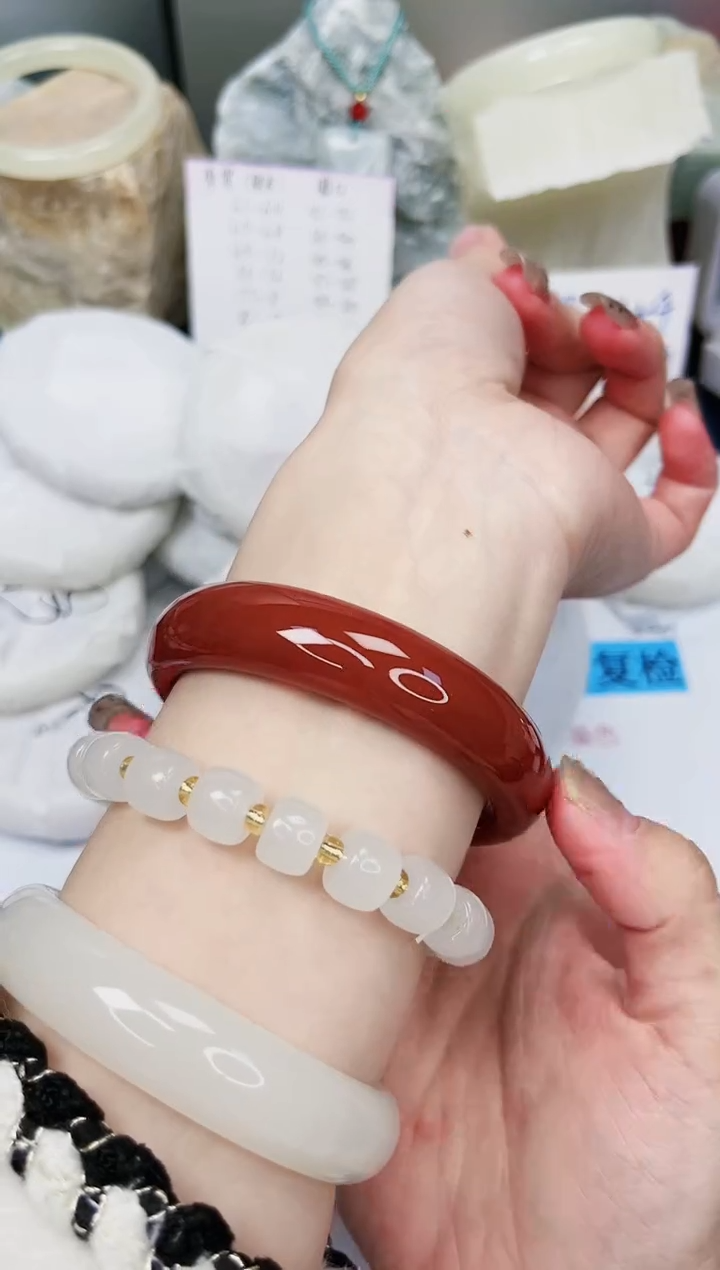 【闪购商品】石英质玉手镯未镶嵌488-玛瑙-圈口58