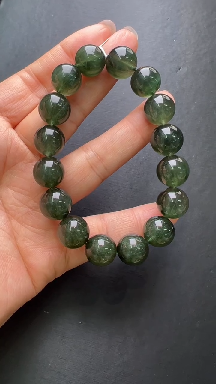 【闪购商品】水晶手串未镶嵌绿发晶手串13m+ JP38971