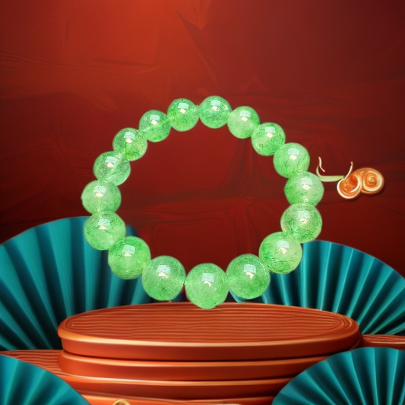 XMD5甜阳绿冰种飘花手串