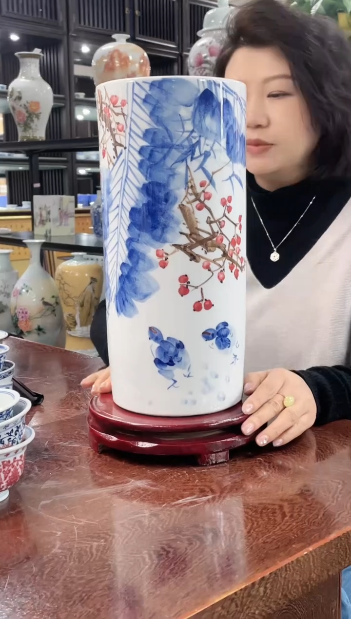 【闪购商品】022陶瓷供应链青花硕果累累帽筒