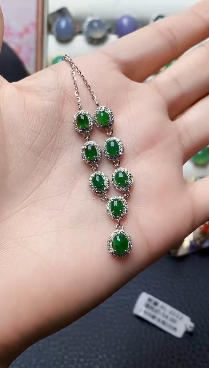 银S925镶嵌戒指翡翠3458