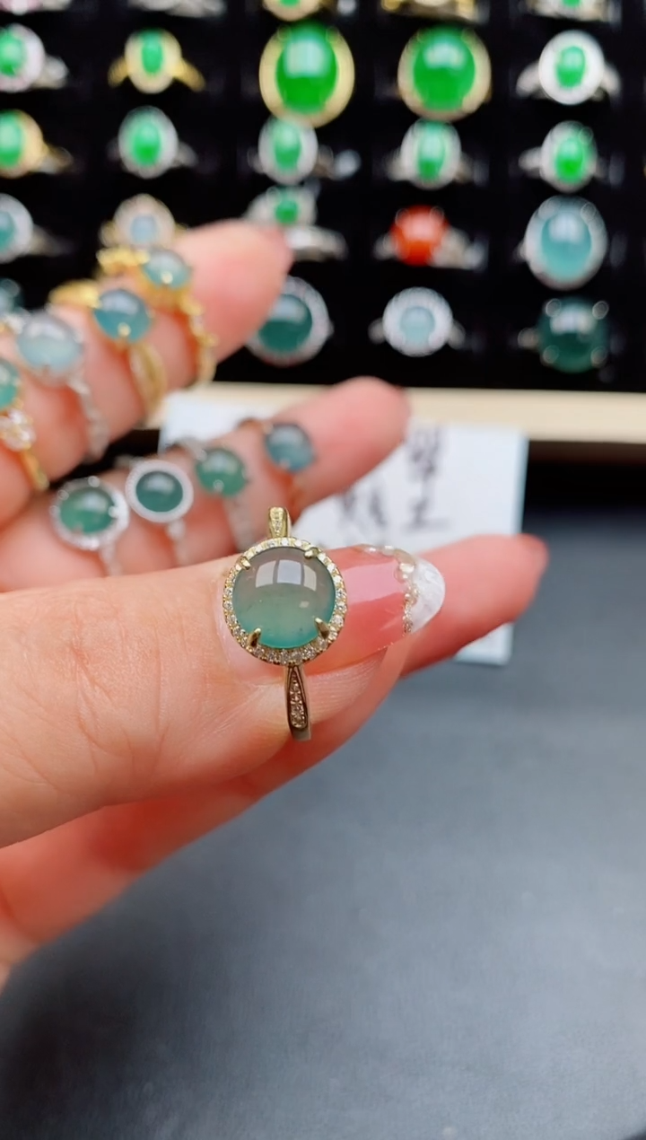 【闪购商品】翡翠戒指银S925镶嵌12121