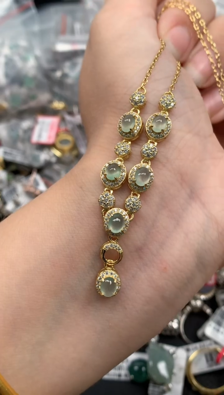 翡翠戒指银S925镶嵌天然A货缅甸翡翠