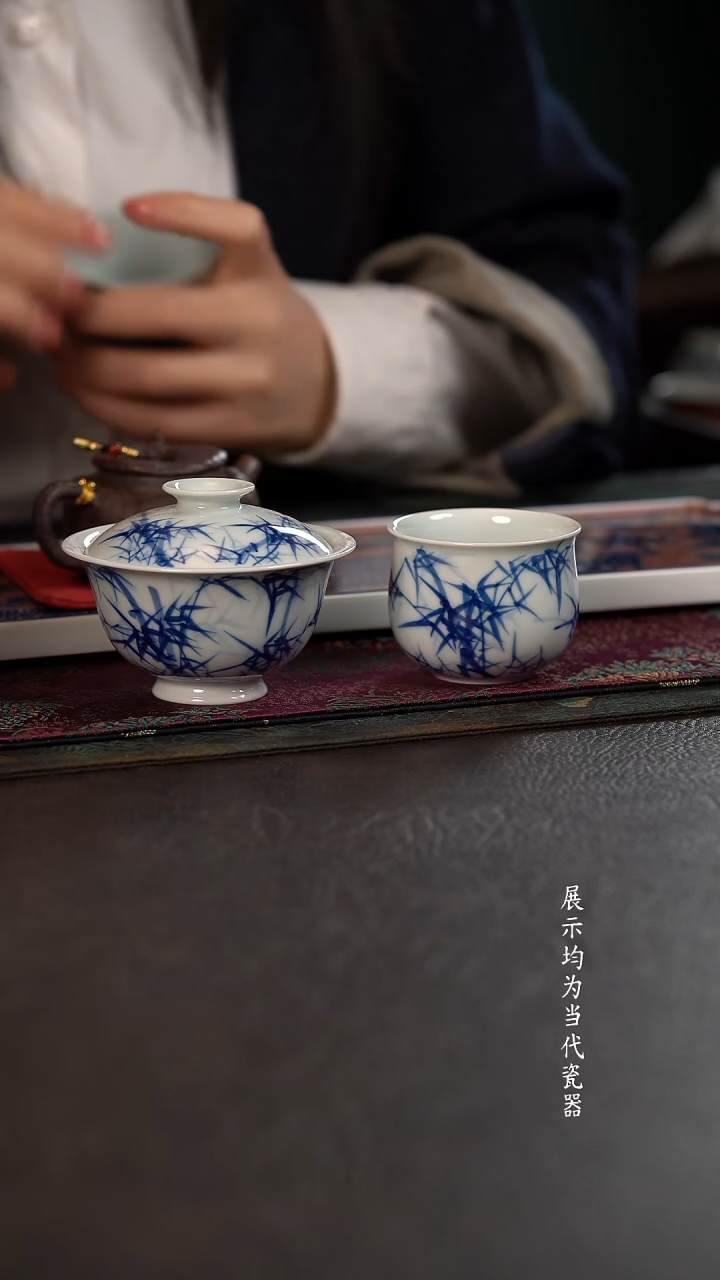 厚力煊竹影一盖碗一杯   