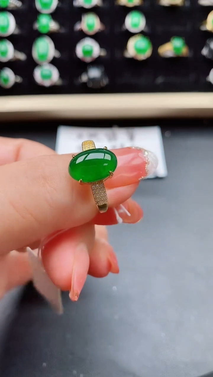 【闪购商品】翡翠戒指银S925镶嵌8050580