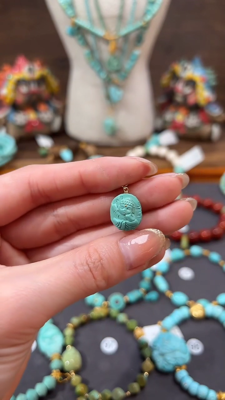 【闪购商品】绿松石提溜18K金镶嵌绿松石提溜