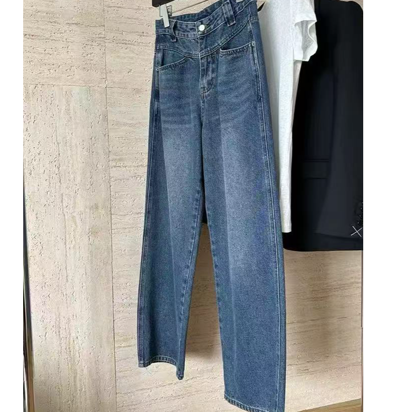 秋季新款牛仔阔腿裤女显瘦百搭2581