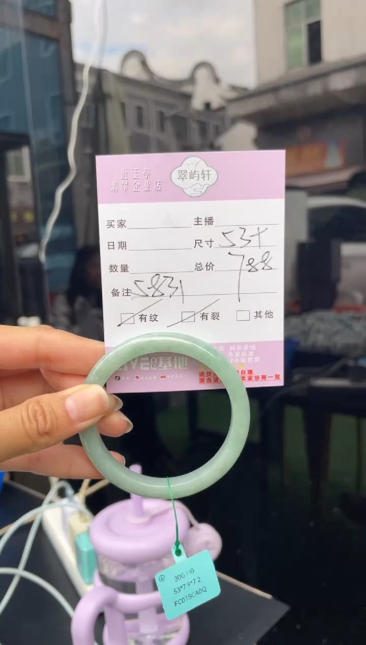 未镶嵌手镯翡翠G 53正圈 5831