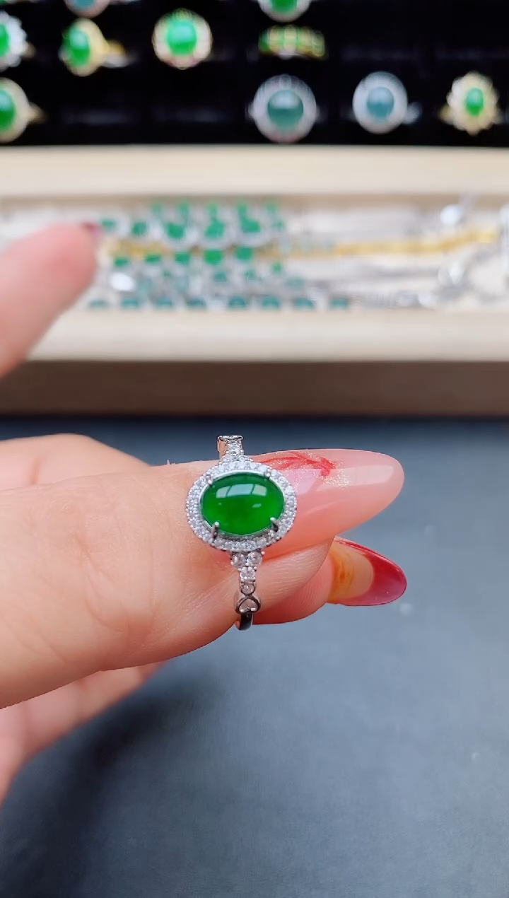 【闪购商品】翡翠戒指银S925镶嵌321321