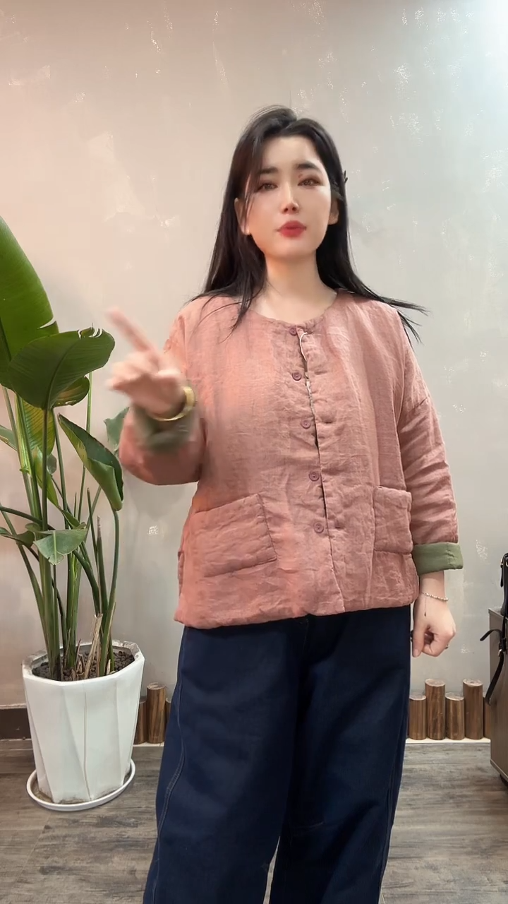 未央粉色洋气百搭显瘦上衣不退