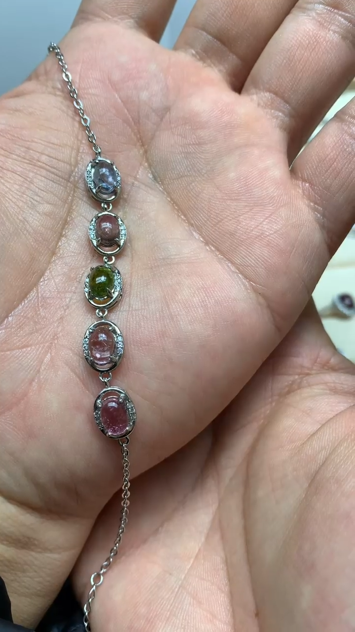 未镶嵌手链碧玺老*孩碧玺手链