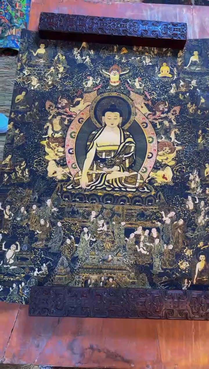 装裱画精品手绘唐卡链接--A001