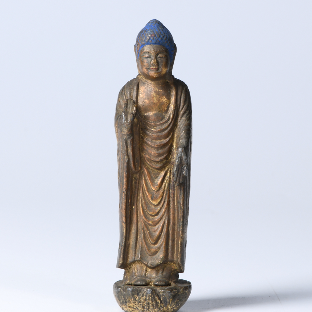 18 清 铜泥金旃檀佛