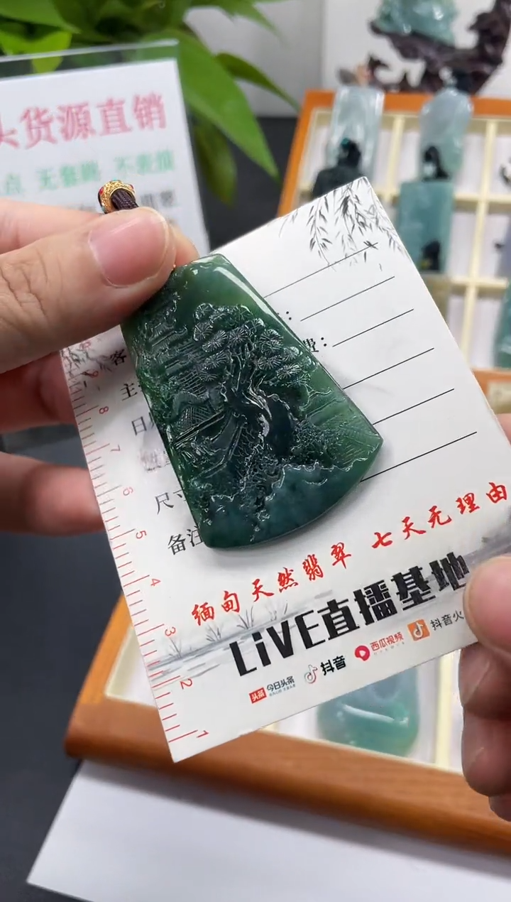 【闪购商品】翡翠颈饰未镶嵌山水