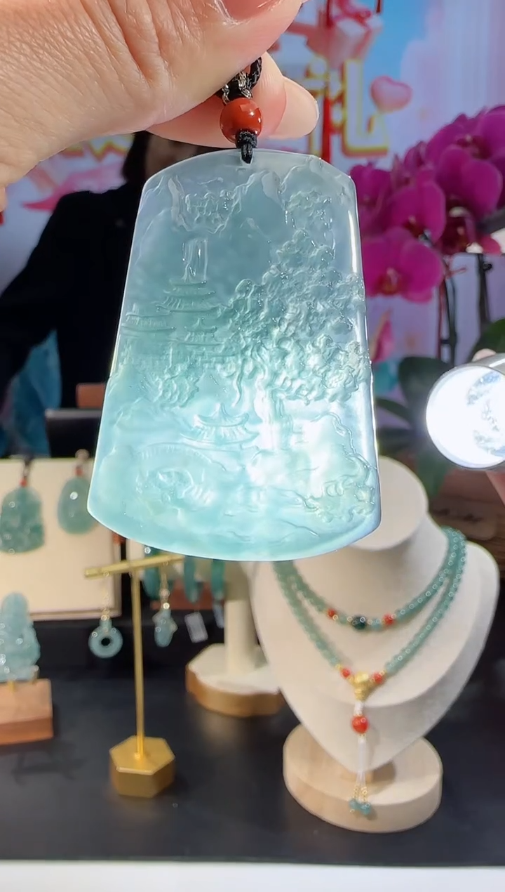 【闪购商品】翡翠吊坠(不含链)未镶嵌山水牌多样性发一