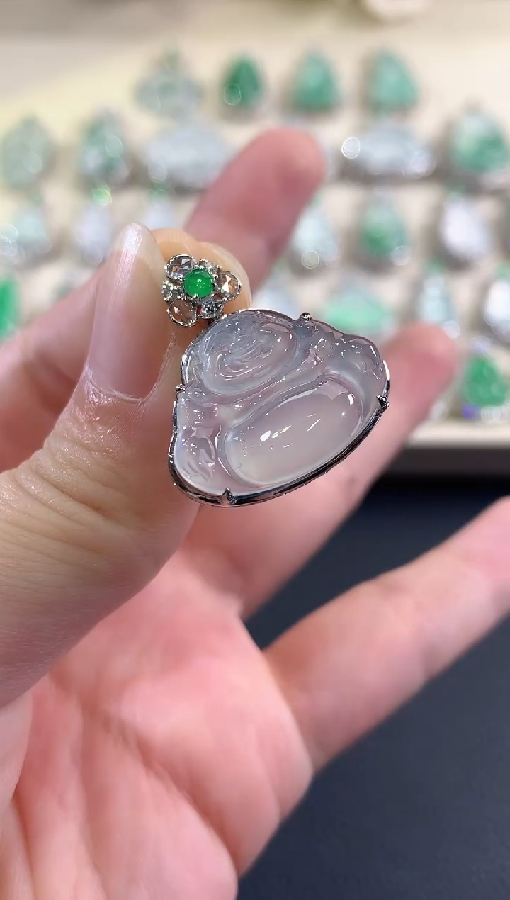 吊坠(不含链)18K金镶嵌翡翠春日珠宝 B96  多样性发一件