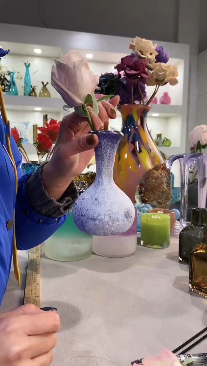 慕忆家手作琉璃花瓶瑕疵