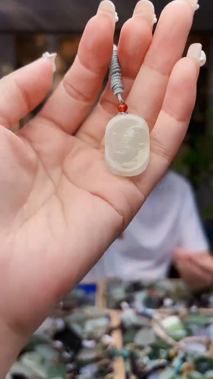 和田玉未镶嵌挂件拍一发一