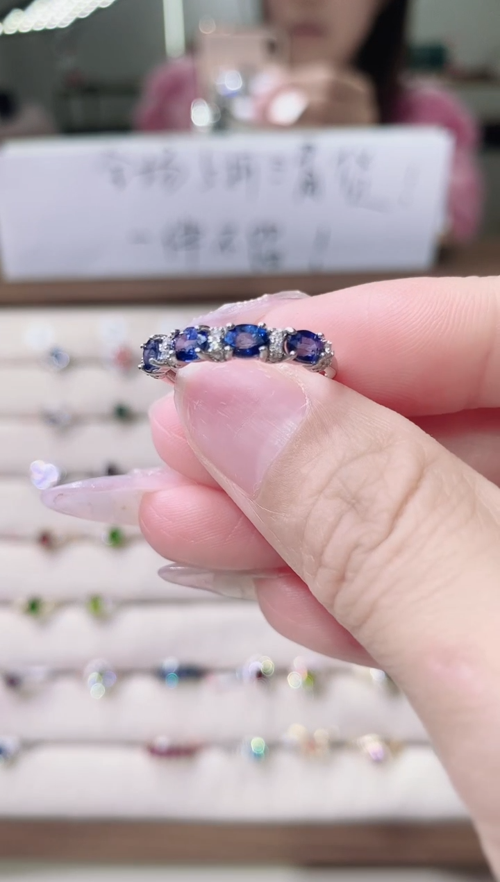 【闪购商品】蓝宝石戒指银S925镶嵌67-3不退不换