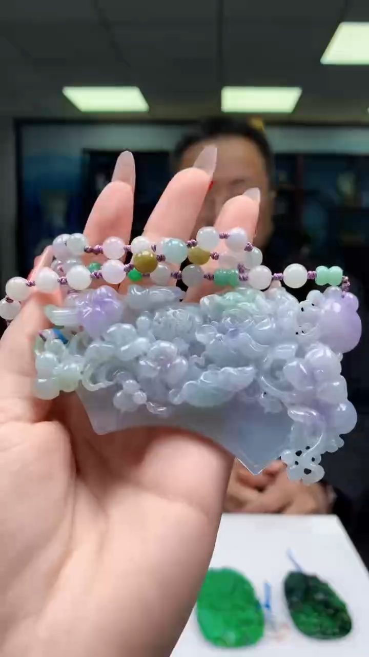 【闪购商品】定制翡翠未镶嵌1052ry-毛货挂件赠珠链55