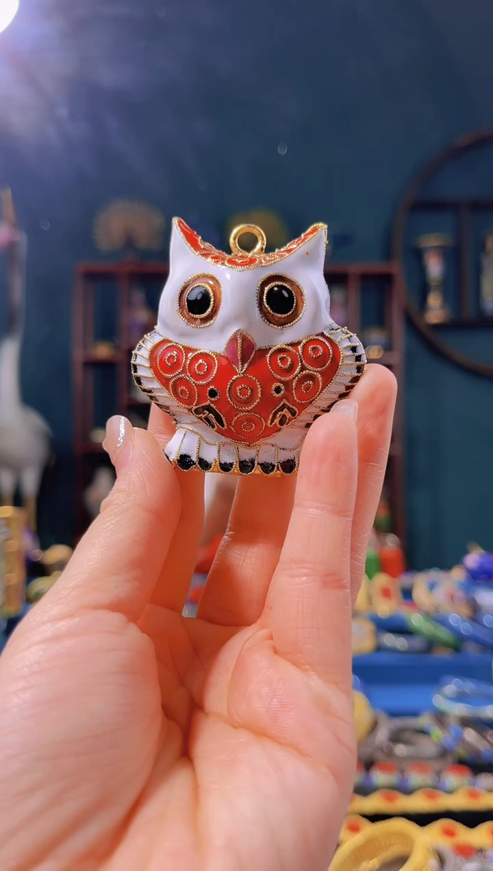 【闪购商品】景泰蓝猫头鹰吊坠