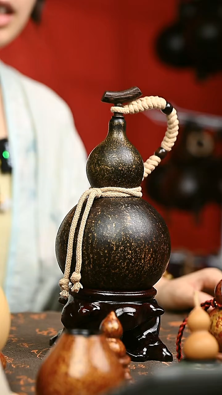 451 600ml 大漆葫芦 水壶酒壶 送漏斗底座网兜背带