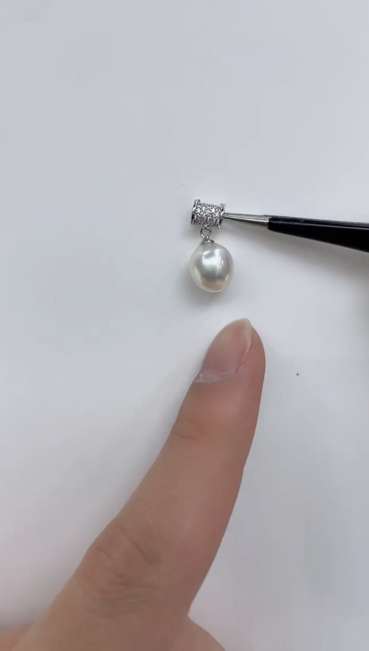 【闪购商品】海水珍珠吊坠(不含链)银S925镶嵌海水珍珠吊坠