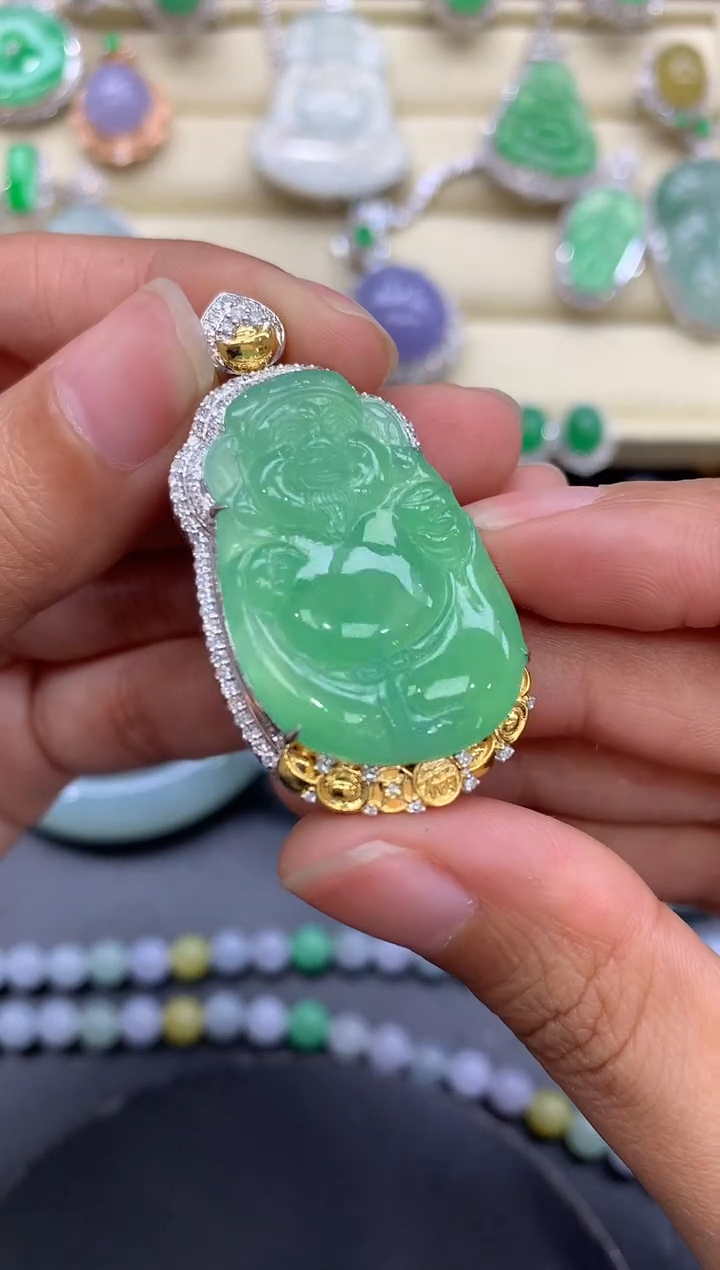 【闪购商品】翡翠颈饰18K金镶嵌474-中国好珍宝