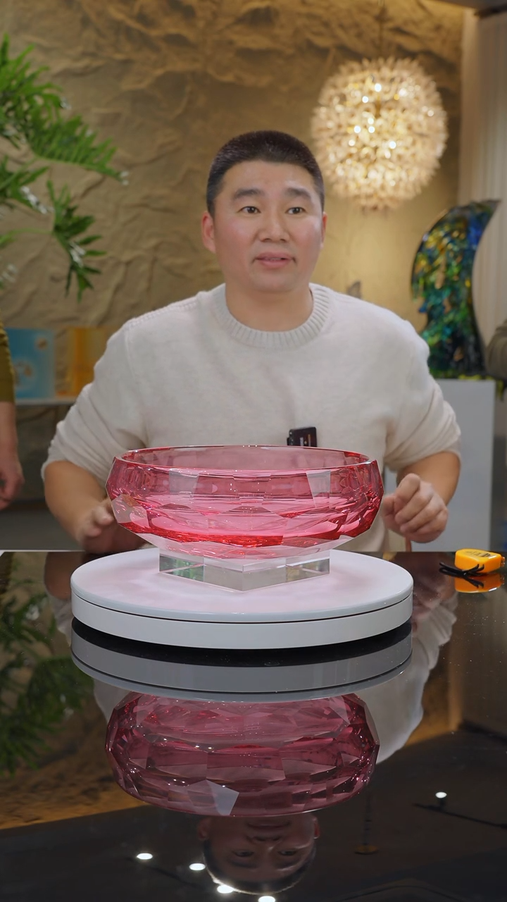 【闪购商品】摆件金红切面果碗