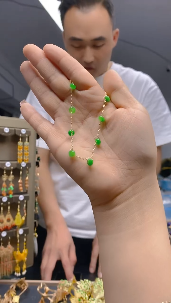 【闪购商品】翡翠耳饰合金87翡翠手链