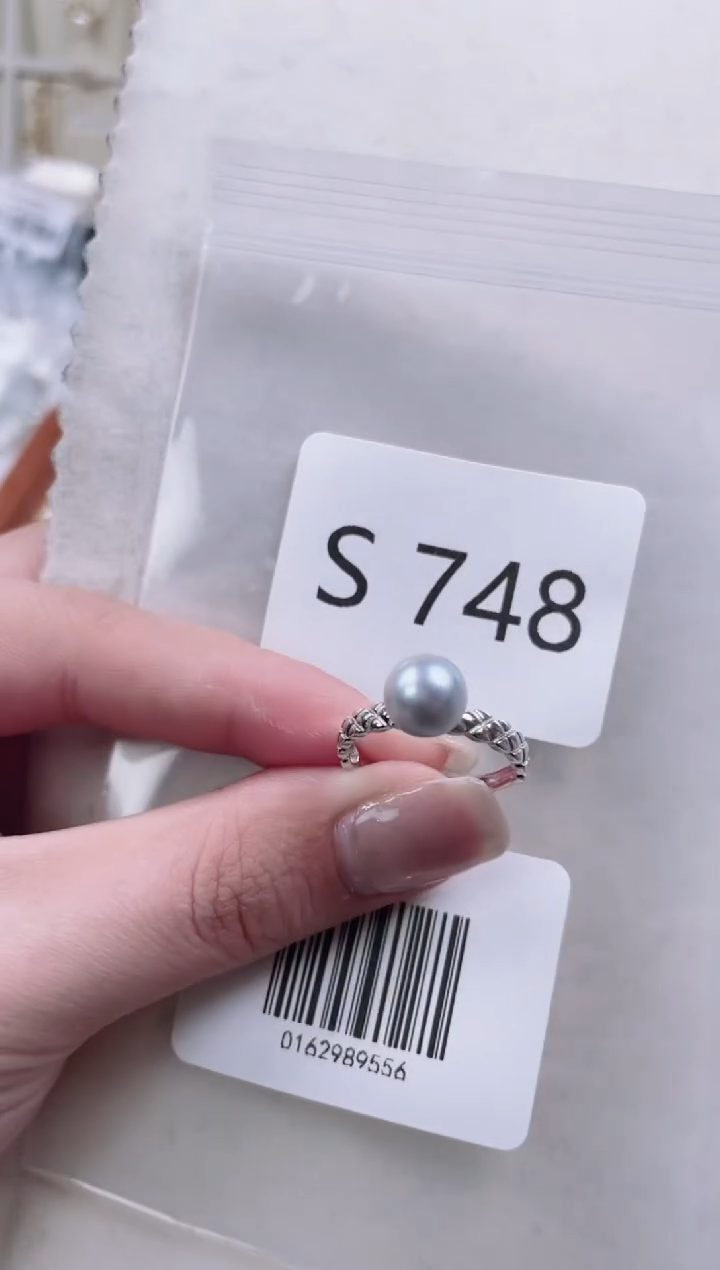 【闪购商品】海水珍珠戒指银S925镶嵌S748