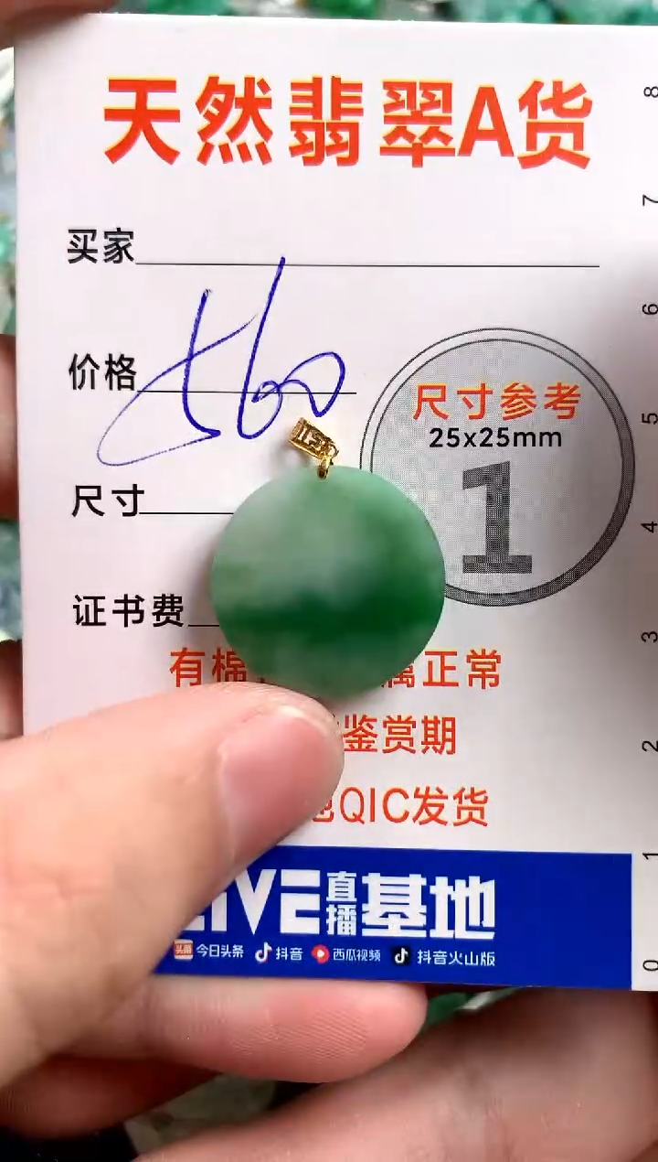【闪购商品】翡翠颈饰18K金镶嵌1034415866