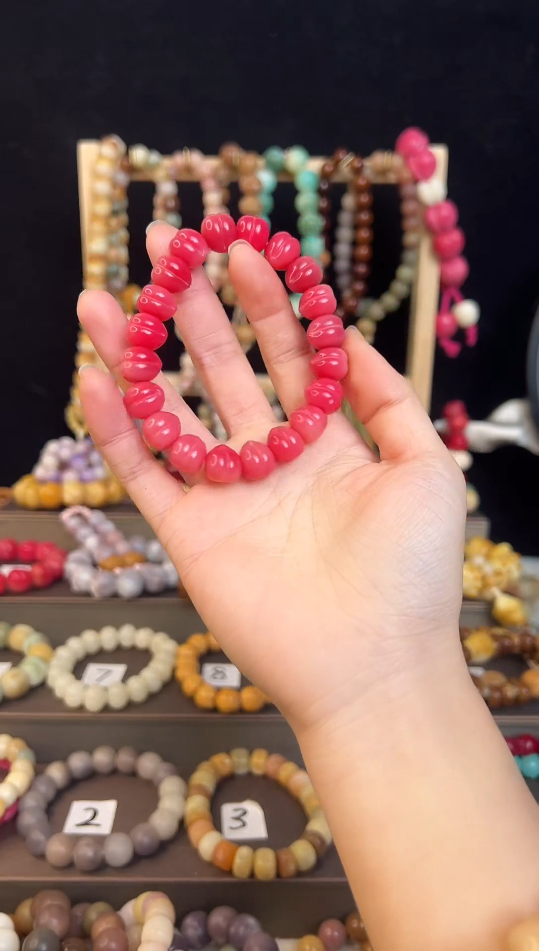 小卡水蜜桃菩提手串