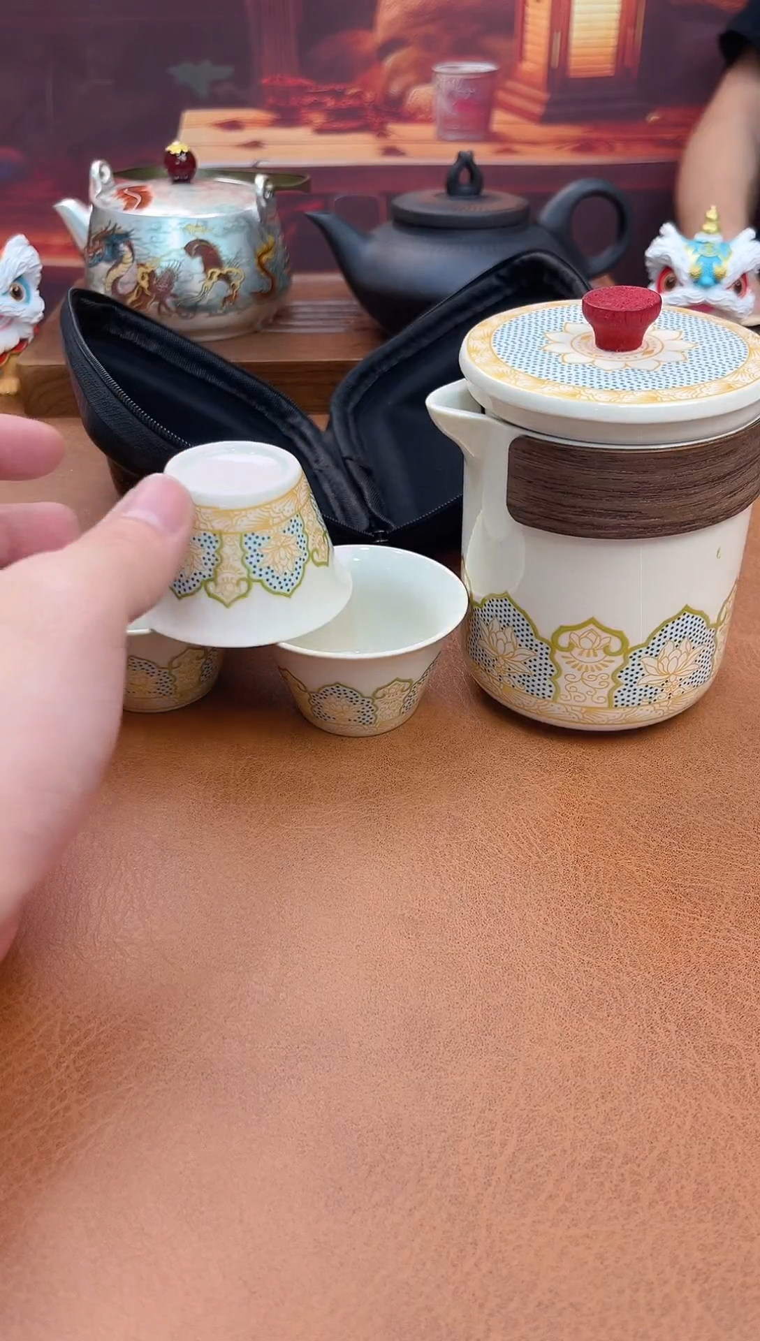 陶瓷茶具摆件旅行套组