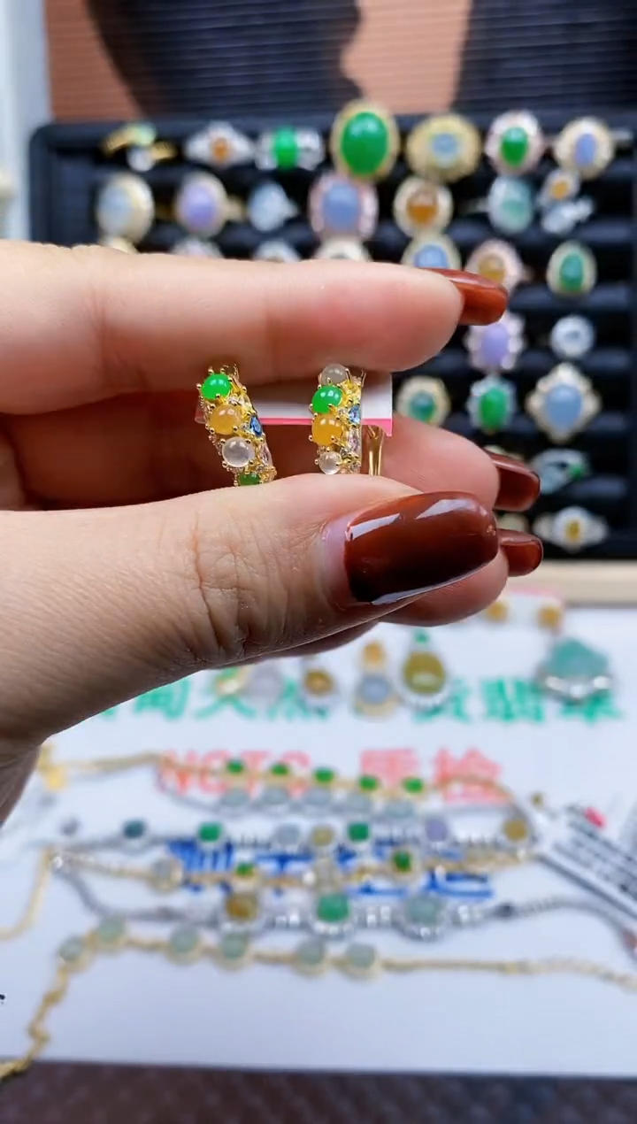 银S925镶嵌戒指翡翠424