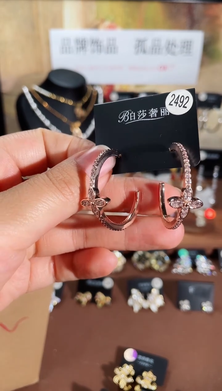 合金925银锆石柏2492