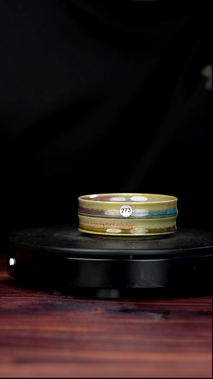 杯子瓷273#李盼龙一级品原矿钧瓷竹节普洱盏