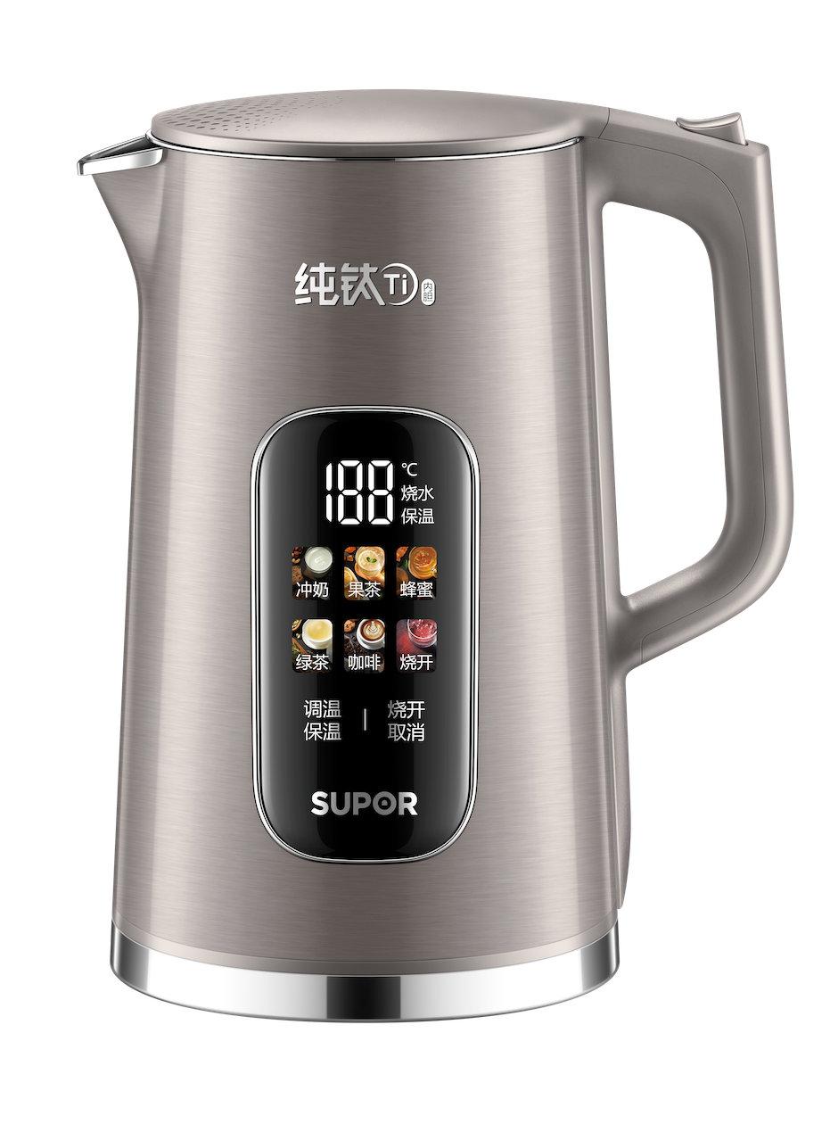 SUPOR/苏泊尔苏泊尔纯钛电水壶SW-17S65T容量1.7L可调温双层防烫