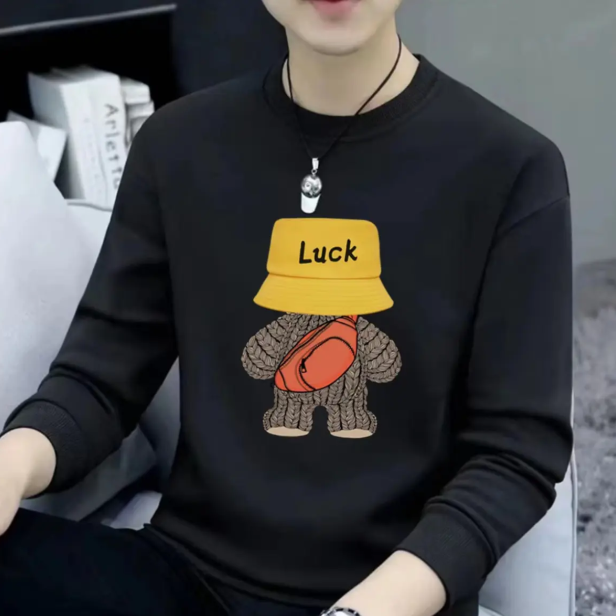 WY[一折粉丝福利]2025秋季圆领卫衣印花男生休闲印花百搭男女同款